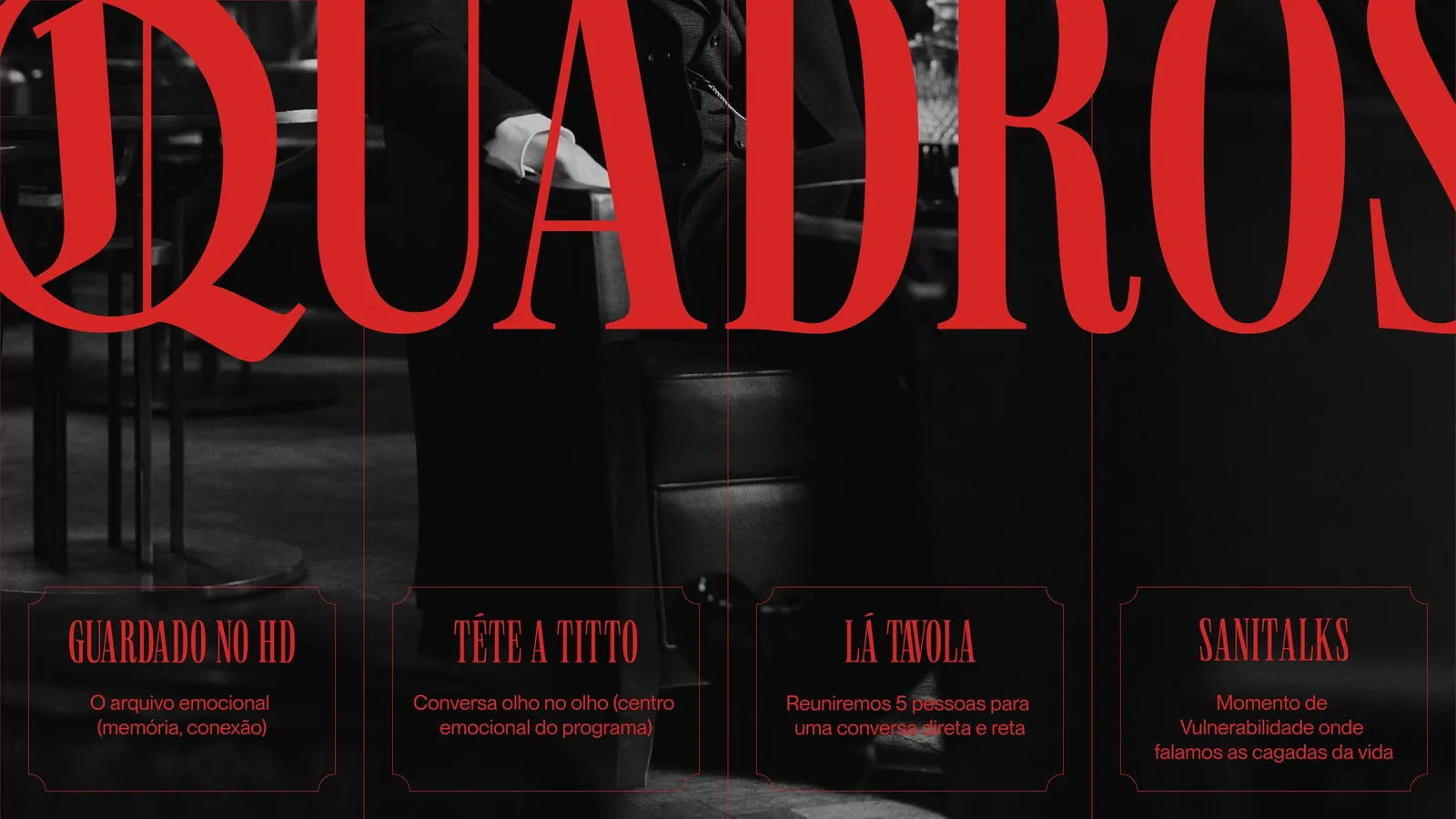 Quadros do programa A Cúpula: Guardado no HD, Tête à Titto, Lá Twola e Sanitalks